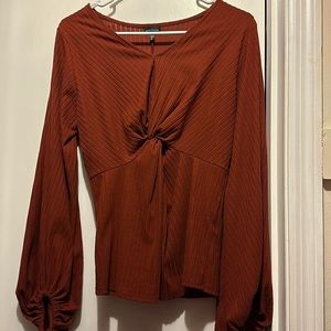 Buckle burgundy blouse